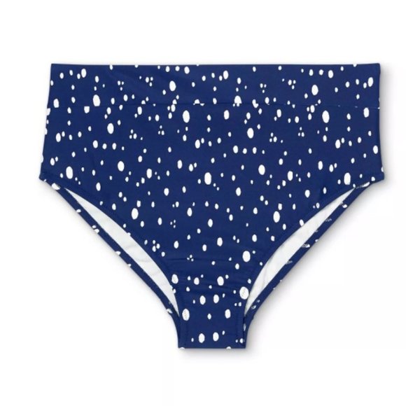 Kona Sol Bikini Bottom Navy Dot Print Plus Size *NEW* - Picture 4 of 5